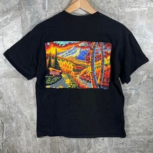In-N-Out Burger black cotton t-shirt with colorful Fall vibe graphic adult Sz M